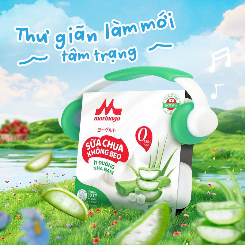 Sữa chua không béo ít đường nha đam Morinaga mang đến hương vị và giá rị dinh dưỡng tuyệt vời