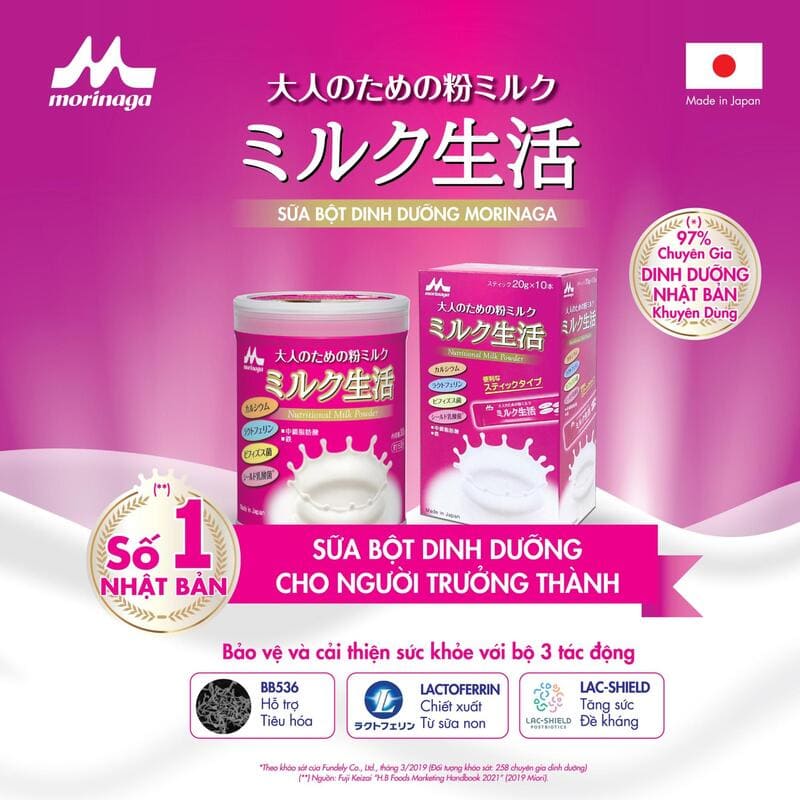 Thực phẩm bổ sung dạng bột Morinaga - Giải pháp dinh dưỡng sức khỏe cho người trưởng thành