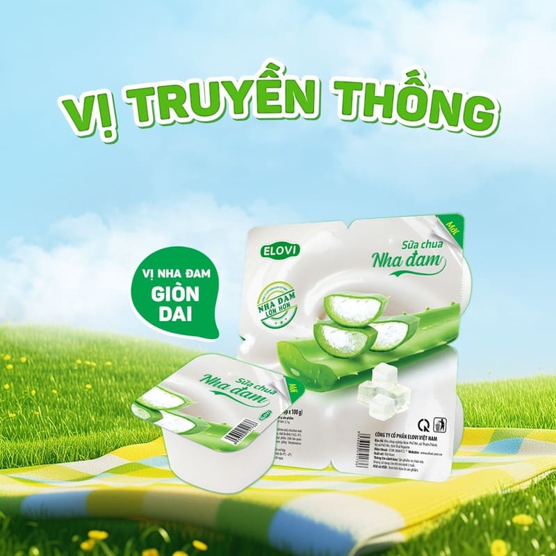 Sữa chua nha đam Elovi - sự kết hợp tuyệt vời giữa nha đam giòn dai và lớp sữa sánh mịn