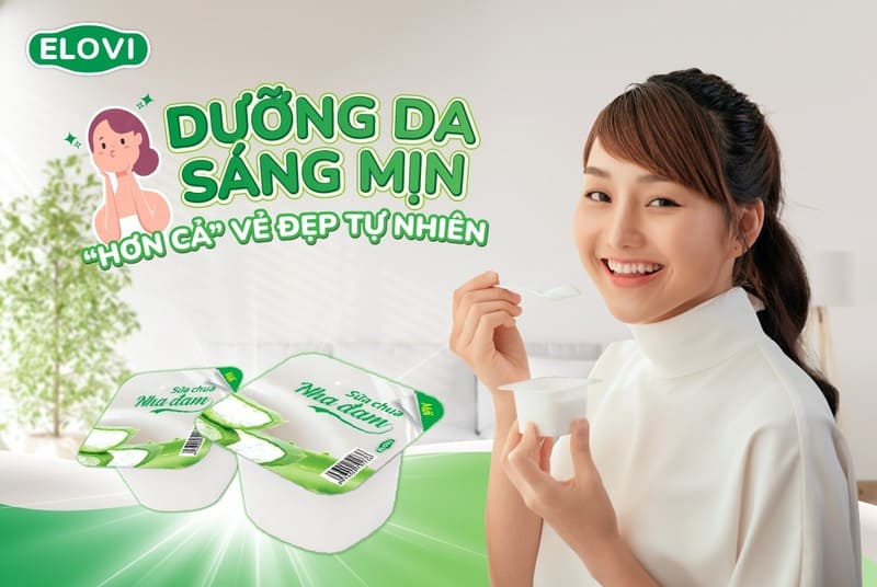 Sữa chua nha đam Elovi hỗ trợ làm đẹp da