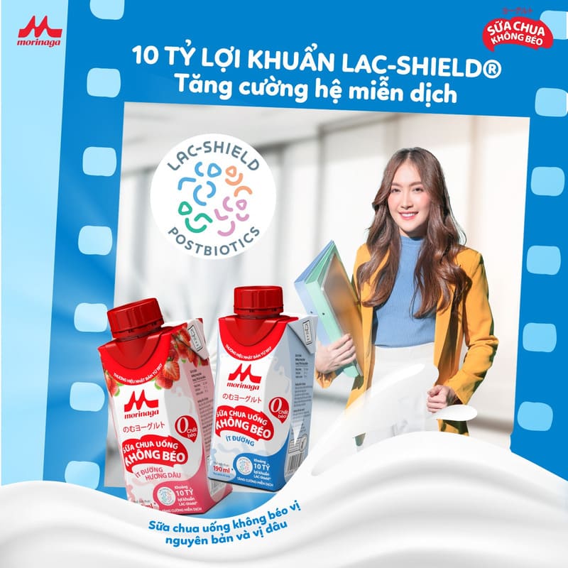 Thiết kế sữa chua uống Morinaga dạng chai nhỏ gọn, tiện lợi giúp bạn dễ dàng mang theo
