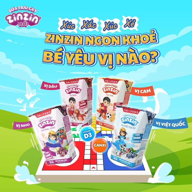 Ưu tiên chọn sữa trái cây có thành phần tự nhiên, như Zinzin cho bé