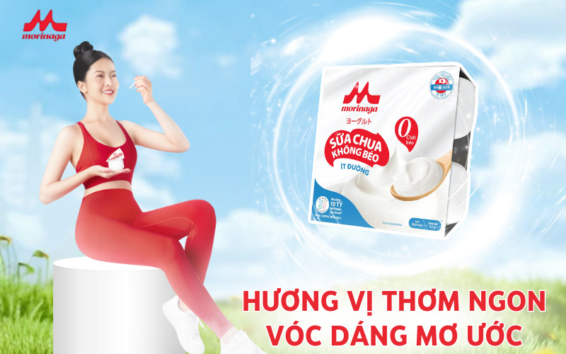 Sữa chua không béo ít đường Morinaga không chỉ đem đến hương vị thơm ngon mà còn hỗ trợ duy trì vóc dáng mơ ước