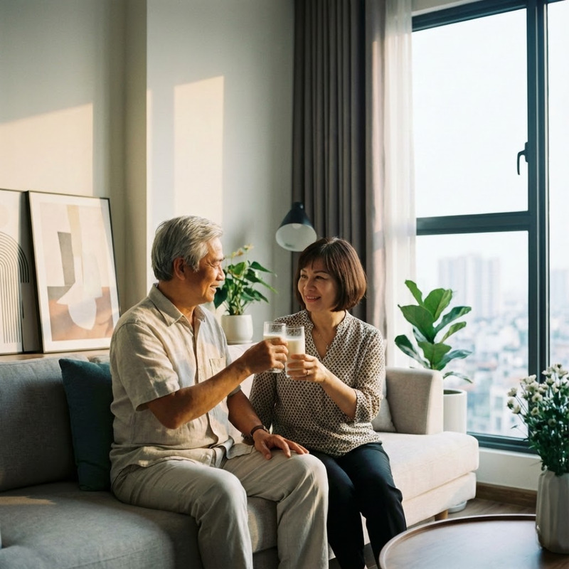 Người già nên chọn sữa dễ tiêu và hợp khẩu vị để dùng lâu dài