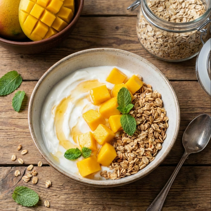 Sữa chua yến mạch kết hợp với xoài có tác dụng làm giảm quá trình hấp thụ chất béo