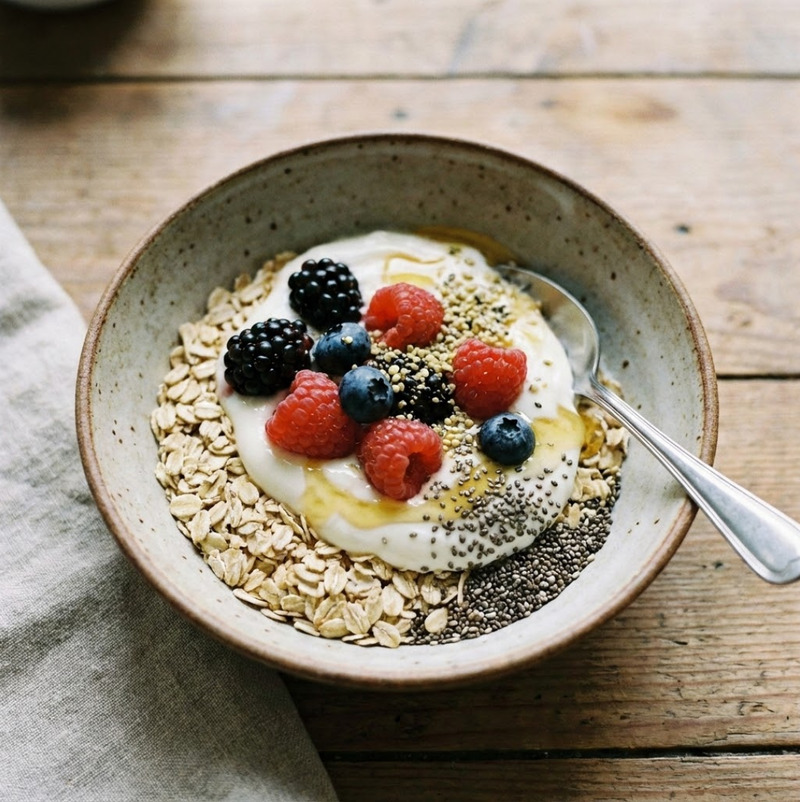 Hạt chia kết hợp với yến mạch và sữa chua thơm ngon, dinh dưỡng