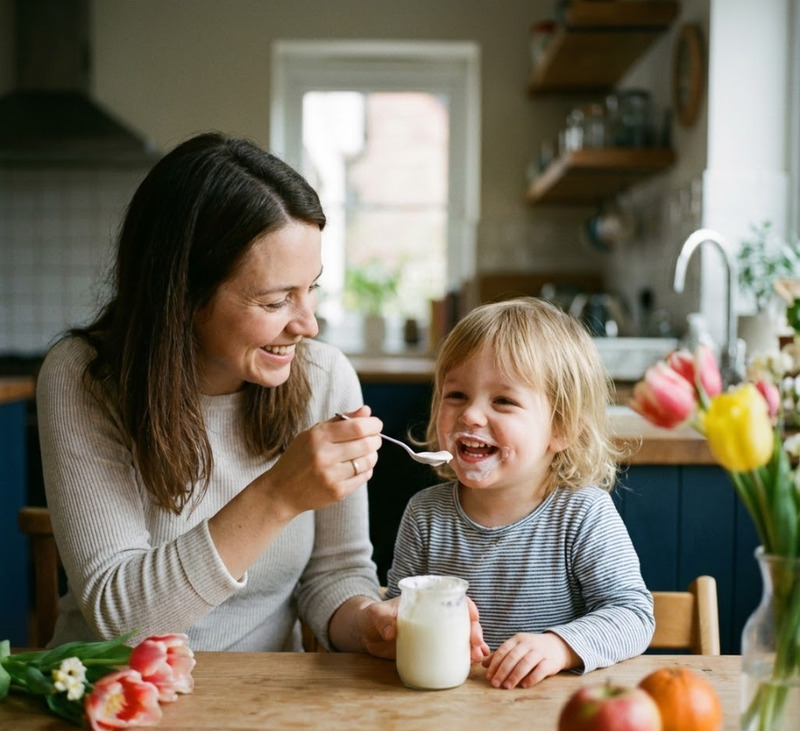 Bé từ đủ 6 tháng trở lên có thể sử dụng sữa chua nhưng mẹ cần lựa chọn loại phù hợp