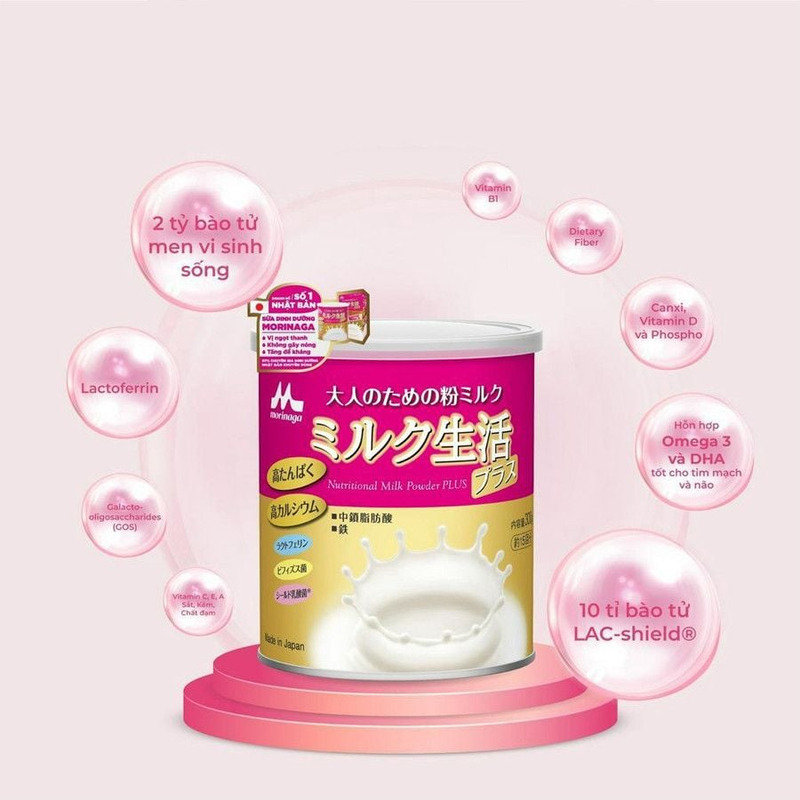 Sữa Morinaga bổ sung vitamin, khoáng, lợi khuẩn, canxi cao