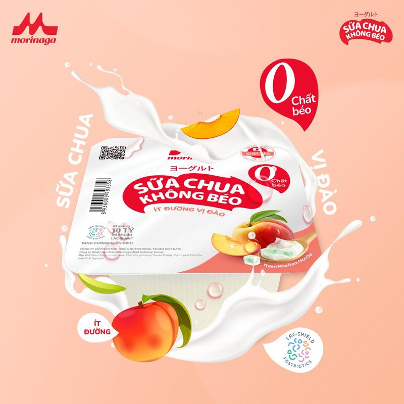 Sữa chua không béo Morinaga chứa khoảng 10 tỷ lợi khuẩn LAC-Shield®