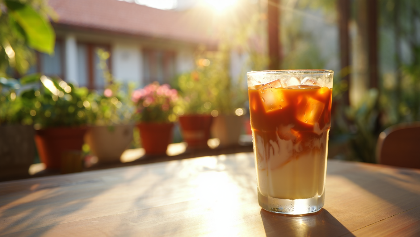 Tăng lượng đá để giảm calo khi uống cà phê sữa chua