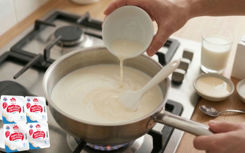 Trộn men cái vào hỗn hợp