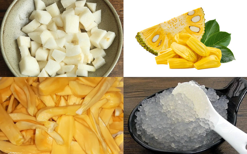 Sơ chế mít, và các loại trái cây ăn kèm