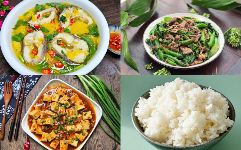 Bữa trưa ngon miệng, đầy đủ dinh dưỡng