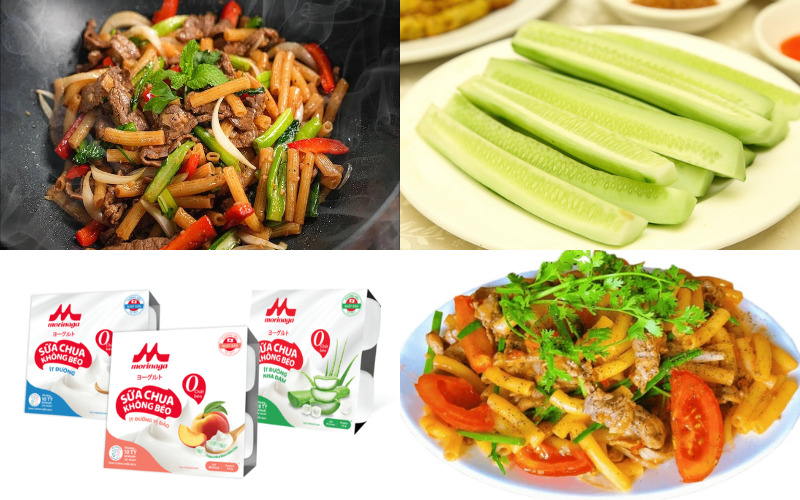 Bữa sáng với nui xào bò thơm ngon kết hợp sữa chua, bổ sung năng lượng và dinh dưỡng cho ngày mới