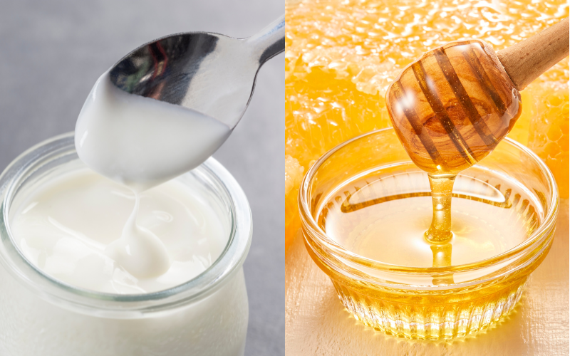 Mặt nạ sữa chua không đường kết hợp với mật ong