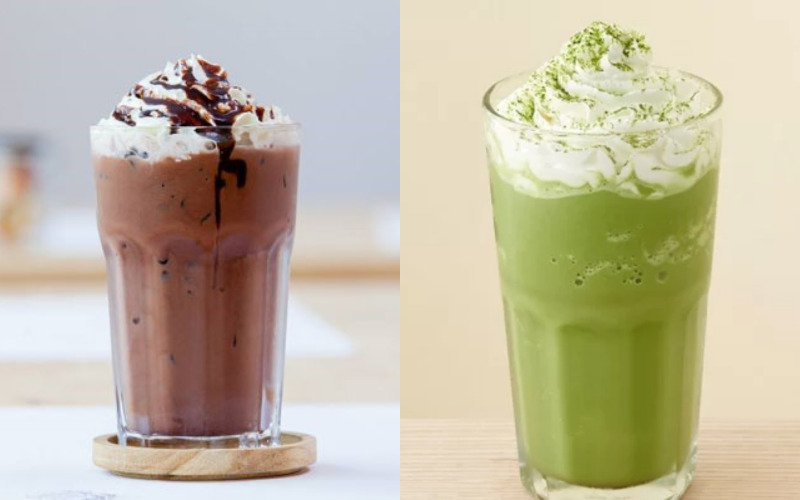 Sữa chua đánh đá cacao/matcha mát lạnh hấp dẫn
