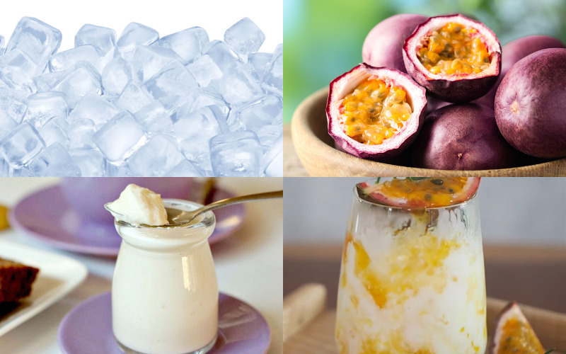 Sữa chua đánh đá chanh dây