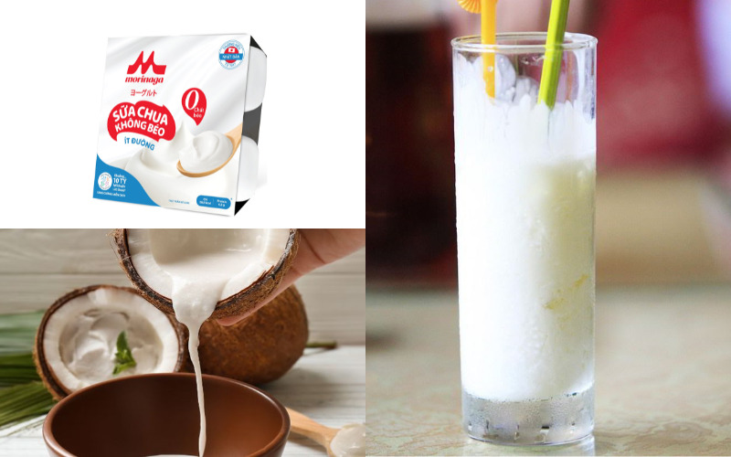 Sữa chua đánh đá cốt dừa thơm béo mát lạnh tại nhà