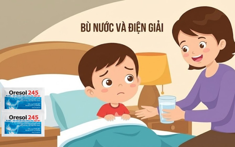 Uống đủ nước, oresol và nước khoáng giúp bù dịch, phòng ngừa mất nước khi tiêu chảy