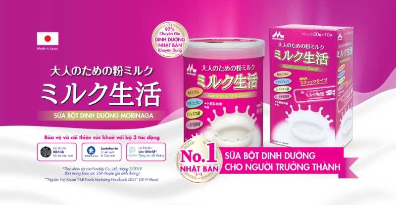 Sữa bột dinh dưỡng là lựa chọn tuyệt vời giúp bổ sung lợi khuẩn BB536 hiệu quả