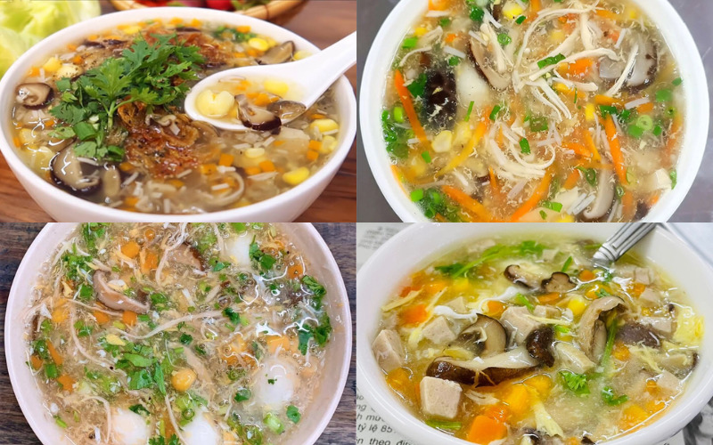 Súp gà hầm nấm
