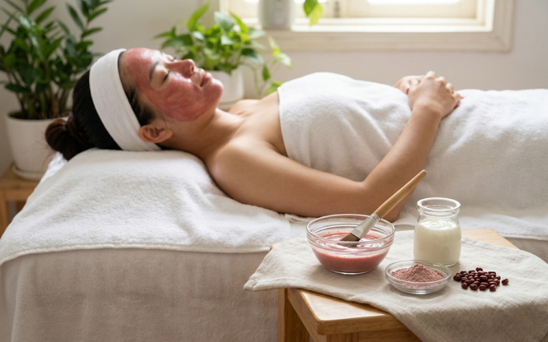 Đắp mặt nạ bằng sữa chua tinh bột đậu đỏ Đắp mặt nạ bằng sữa chua tinh bột đậu đỏ