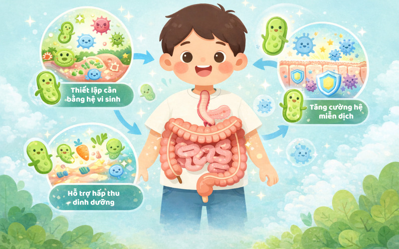 Vai trò của lợi khuẩn với hệ tiêu hóa của trẻ Vai trò của lợi khuẩn với hệ tiêu hóa của trẻ