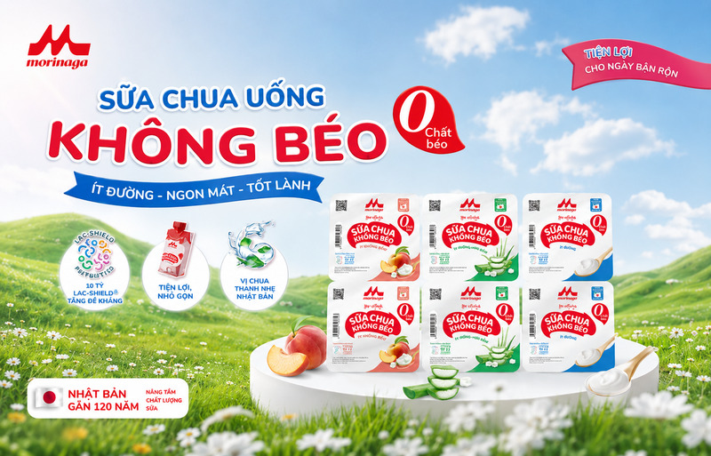 Lựa chọn sữa chua không béo Morinaga cho bữa phụ dinh dưỡng 