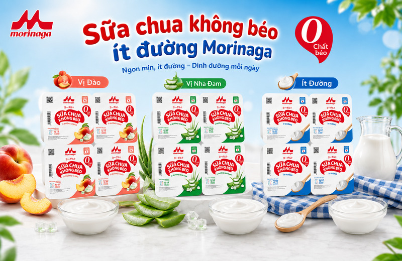 Sữa chua không béo ít đường Morinaga cho thực đơn healthy Sữa chua không béo ít đường Morinaga cho thực đơn healthy